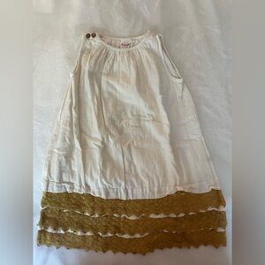 Gauze Sleeveless Dress with Lace